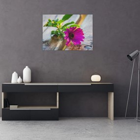 Obraz na szkle - cięty kwiat (70x50 cm)