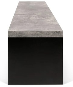 Czarno-szara ławka z dekorem betonu TemaHome Detroit, 140x43 cm