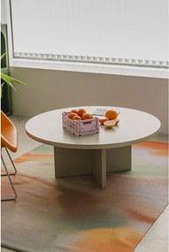 Okrągły stolik kawowy z laminowanym blatem 3 cm taupe 100 cm