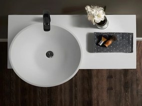 Umywalka wisząca z litą powierzchnią z wieszakiem na ręczniki – Biała – Szer. 100 x Głęb. 54 x Wys. 20 cm – YUMIKO