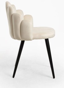 Zestaw 4 krzese rcznych z czarnymi aksamitnymi nogami