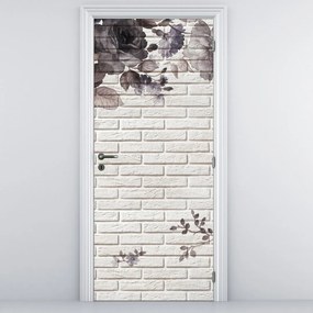 Fototapeta na drzwi - Ściana z bukietem kwiatów (95x205cm)