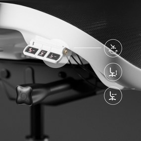 Krzesło biurowe Diablo V-Commander, zgodne z normą BHP, kolor biało-czarny