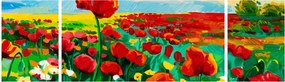 Obraz pola z makami (170x50 cm)