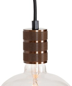 1-fazowy system szynowy z 3 reflektorami i lampami wiszącymi w kolorze ciemnego brązu - Cavalux Jeana Nowoczesny Oswietlenie wewnetrzne