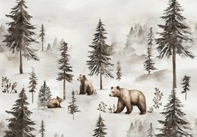 Fototapeta - Las z niedźwiedziami (196x136 cm)