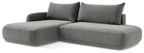 Szary rozkładany narożnik (lewostronny/z szezlongiem) Hale – Makamii