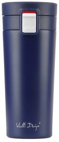 Ciemnoniebieski podróżny kubek termiczny Vialli Design Fuori, 400 ml