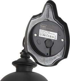 Klasyczny kinkiet zewnętrzny czarny z przezroczystym szkłem IP44 - Genoa