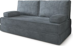 Masseno Sofa piankowa SILAR z funkcją spania, Kanapa z pianki do salonu, Bezmontażowa, Tkanina sztruksowa – Szary POSO 60