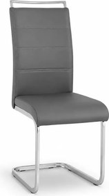 Nowoczesne krzesło Utiel z ekoskóry o eleganckim designie i chromowanych płozach