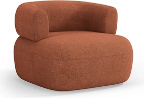 Ceglasty fotel z materiału bouclé Jenny – Micadoni Home