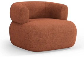 Ceglasty fotel z materiału bouclé Jenny – Micadoni Home