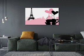 Obraz canvas na ścianę Serca nad Wieżą Eiffla