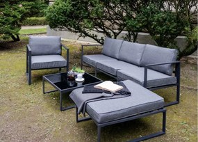 Nowoczesny szary zestaw aluminiowy mebli ogrodowych Marinel