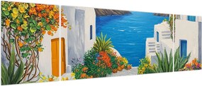 Obraz - Grecka uliczka (170x50 cm)