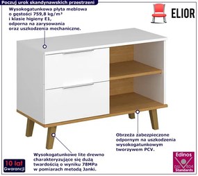 Biała półotwarta komoda na nóżkach Ralfo 2S