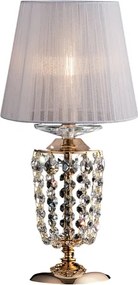 Lampa stołowa Mozart z żelaza i złoconego mosiądzu z kloszem 1-punktowym H.40 Ø20 BL189-LT-OR