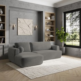 Masseno Narożnik SENTI z funkcją spania i pojemnikiem na pościel Narozniki L, Rozkładana sofa - Szary, KRONOS 15