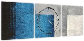 Obraz - Abstrakcja (z zegarem) (90x30 cm)