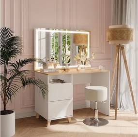 Stół do toalety biały/artystyczny 110x55x75 karen