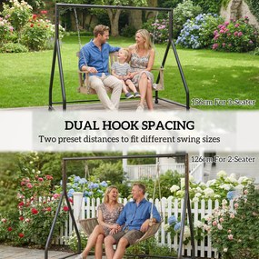 Outsunny Stojak na huśtawkę, wszechstronna konstrukcja do huśtawek dwu- i trzyosobowych lub wiszących koszy, czarny | Aosom PL