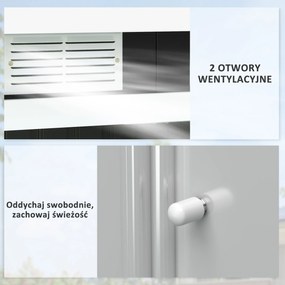 Outsunny Altana ogrodowa stalowa szopa na narzędzia z oknem i drzwiami przesuwnymi 277x130x173 cm szara | Aosom PL