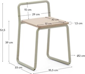 Beżowe metalowe krzesło dziecięce Tinn – Kave Home