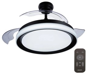 Philips - LED Wentylator sufitowy BLISS LED/35W/230V 5500/4000/3000K czarny + pilot