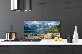 Szkło do Kuchni na Ścianę Górska Panorama Z Jeziorem