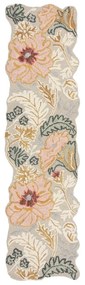 Jasnoróżowy wełniany chodnik tkany ręcznie 60x230 cm Daphne Shaped Floral – Flair Rugs