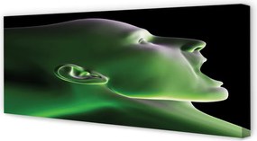 Obraz drukowany na płótnie Głowa Człowieka w Zielonym Świetle