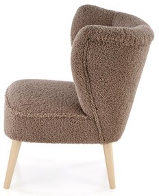 MOCCA fotel wypoczynkowy, c.brązowy SVEN TEDDY nowoczesny boho drewno