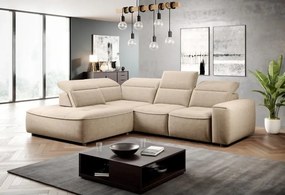 Narożnik COLOMBO L Lewostronny z elektryczną funkcją spania pojemnikiem ELEMENT 17 Beżowy WERSAL