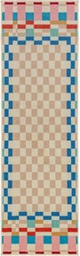 Chodnik z mieszanki wełny 80x300 cm Checkered Border – Flair Rugs
