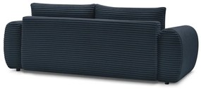 Ciemnoniebieska sztruksowa rozkładana sofa 257 cm Lucien – Bobochic Paris