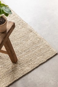 Dywan naturalny jutowy ręcznie tkany Boucle kremowy 80 cm x 150 cm