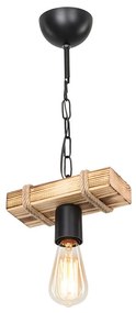 Czarno-naturalna lampa sufitowa 10x20 cm – Squid Lighting