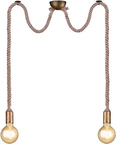 Lampa wisząca w kolorze mosiądzu ø 12 cm Rope – Trio