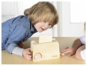 Drewniany toster + masło kromka nóż talerz dżem masterkidz