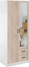 Skandynawska szafa uchylna biały + dąb sonoma T4-L09