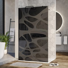 Ścianka prysznicowa Walk-In EX101 - szkło szare z powłoką NANO - matowy wzór - różne szerokości