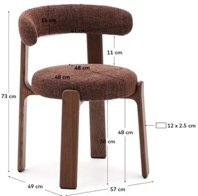 Brązowe krzesło z litego drewna jesionowego Granite – Kave Home