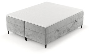 Szare łóżko boxspring ze schowkiem 160x200 cm Araya – Maison de Rêve