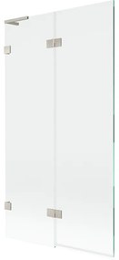 Mexen Lunar L parawan nawannowy 2-skrzydłowy lewy 100 x 150 cm, transparent, nikiel szczotkowany - 897L-100-100-97-00-L