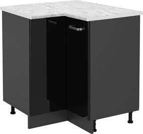 Szafka narożna czarny wysoki połysk 75.6x60x81.6 r-line