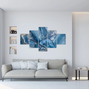Obraz - Niebieski zróżnicowany marmur (125x70 cm)