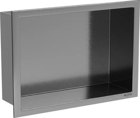 Mexen X-Wall-R półka wnękowa z kołnierzem 30 x 20 cm, gun gray szczotkowany - 19E0302010
