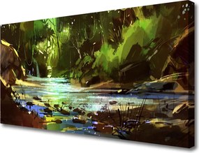 Obraz na płótnie Kryształowe Jezioro w Lesie