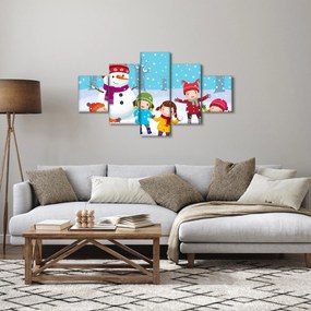 Obraz - Zimowe dziecięce zabawy (125x70 cm)